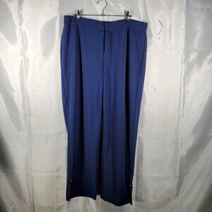 Catherines Black Label Dress Pants Flat Front Comfort Waist Navy Wm Sz 14/16W